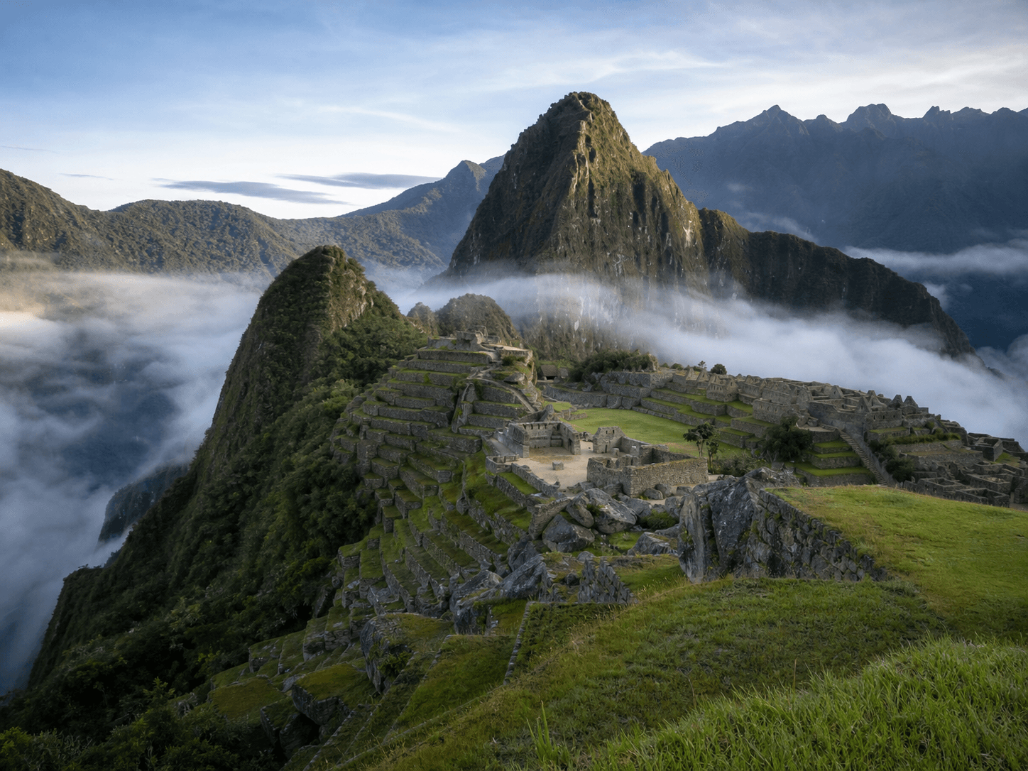 Vista panorámica de la ciudadela de Machu Picchu